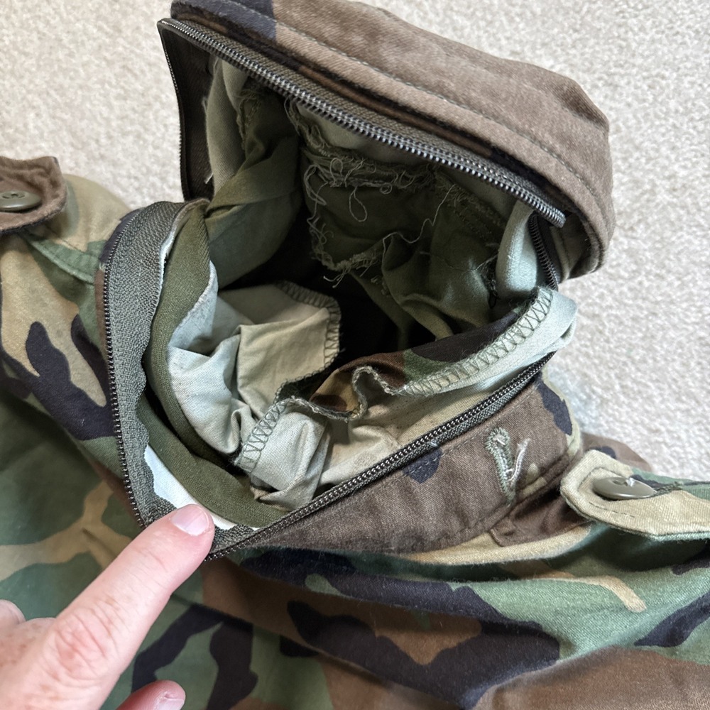 US Army Military Cold Weather Field Jacket Coat Mens Large Woodland Camo 90s - Picture 9 of 11